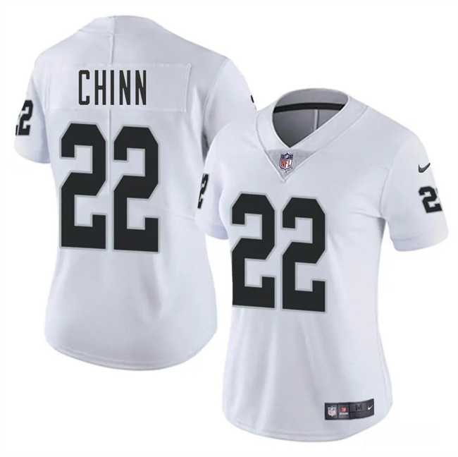 Womens Las Vegas Raiders #22 Jeremy Chinn White 2025 Vapor Stitched Jersey Dzhi->las vegas raiders->NFL Jersey